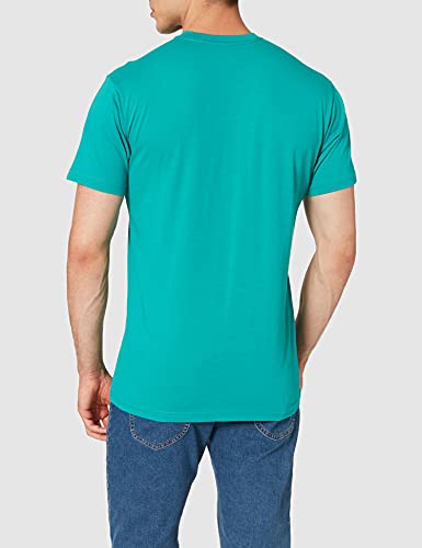 Vans Camiseta con Logotipo en el Pecho Izquierdo, Porcelana Verde-Blanco, XS para Hombre