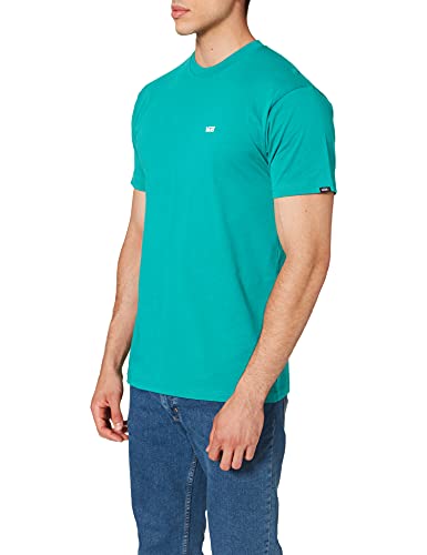 Vans Camiseta con Logotipo en el Pecho Izquierdo, Porcelana Verde-Blanco, XS para Hombre