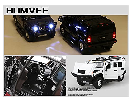 Vehículos Modelo Fundición A Presión Escala 1:32 para Hummer H2 Kit De Modelo Coche Ligero Y De Sonido Simulación Aleación CNC Coche Fundido A Presión Niños Juegos Regalos Fest