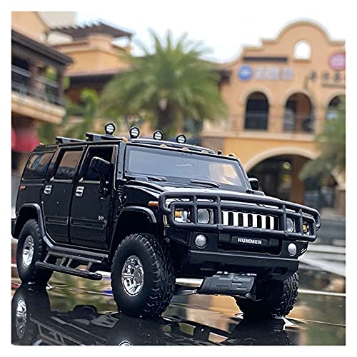 Vehículos Modelo Fundición A Presión Escala 1:32 para Hummer H2 Kit De Modelo Coche Ligero Y De Sonido Simulación Aleación CNC Coche Fundido A Presión Niños Juegos Regalos Fest