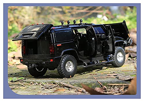 Vehículos Modelo Fundición A Presión Escala 1:32 para Hummer H2 Kit De Modelo Coche Ligero Y De Sonido Simulación Aleación CNC Coche Fundido A Presión Niños Juegos Regalos Fest