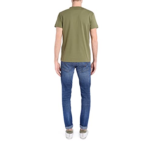 Versace Camiseta Verde Militar de Hombre con Logo Jeans Couture (S)