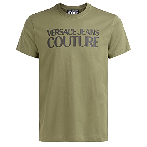 Versace Camiseta Verde Militar de Hombre con Logo Jeans Couture (S)