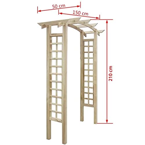 vidaXL Arco de Jardin de Rosas y Enredaderas Enrejado de Madera 150x50x210 cm