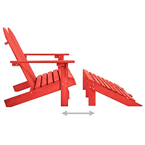 vidaXL Madera de Abeto Otomana Adirondack de Jardín 2 Plazas Asiento Sillón Oscilante Columpio Patio Terraza Balcón Exterior Tumbona Muebles Rojo