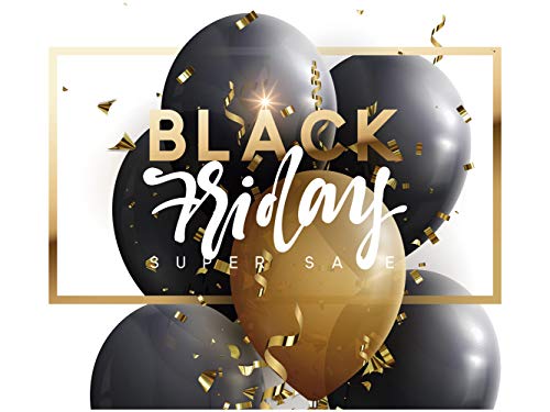 Vinilo Black Friday Escaparates Rebajas Black Friday blanco y dorado | 100 cm de largo x 90 cm de alto | Vinilo Adhesivo | Decora tu escaparate | Pegatinas Adhesivas Escaparate | Vinilos negocios