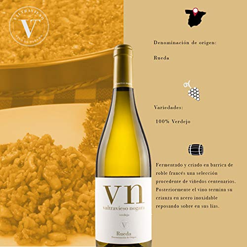 Vino Blanco Verdejo 100% D.O. Rueda - Valtravieso - Estuche de 6 botellas