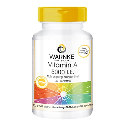 Vitamina A 5000 U.I. – Acetato de Retinilo – Vegana – 250 comprimidos