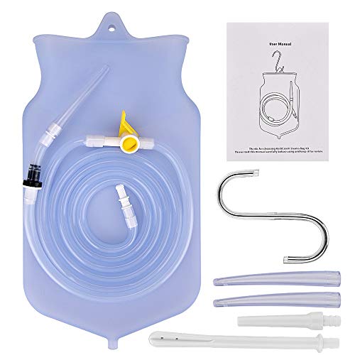 Viudecce 2000Ml Estreeimiento Enjuagador Higiene Femenina Enema Bolsa Conjunto para Limpieza de Colon Manguera de Silicona Salud Anals Vaginas Equipo de Limpiador Enema