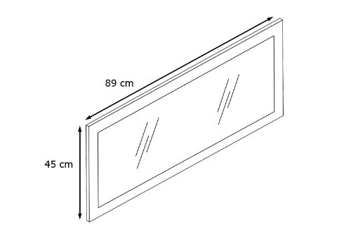 Vladon Espejo Lima, Espejo de Pared con Marco Moderno, GIRS de Alto Brillo (89 x 45 cm)