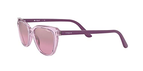 Vogue 0vo5293s Lentes Oscuros, Violeta Transparente/Violeta Claro Espejo Plateado Gradiente, 53 para Mujer