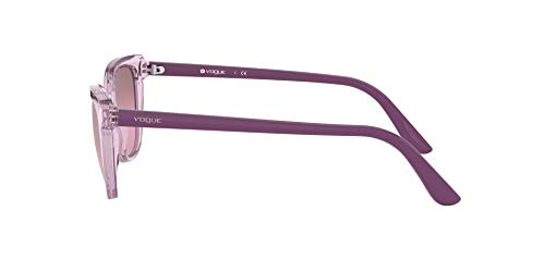 Vogue 0vo5293s Lentes Oscuros, Violeta Transparente/Violeta Claro Espejo Plateado Gradiente, 53 para Mujer