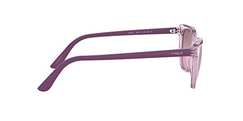 Vogue 0vo5293s Lentes Oscuros, Violeta Transparente/Violeta Claro Espejo Plateado Gradiente, 53 para Mujer