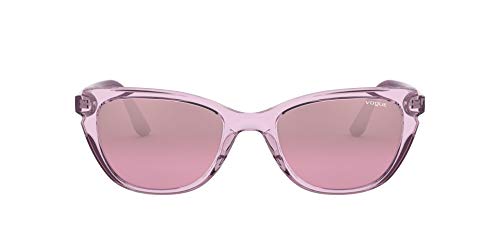 Vogue 0vo5293s Lentes Oscuros, Violeta Transparente/Violeta Claro Espejo Plateado Gradiente, 53 para Mujer