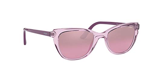 Vogue 0vo5293s Lentes Oscuros, Violeta Transparente/Violeta Claro Espejo Plateado Gradiente, 53 para Mujer