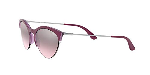 Vogue Eyewear 0vo5287s Lentes Oscuros, Parte Superior Ciclamen Transparente Lila/Rosa Espejo Plata Grado, 57 para Mujer