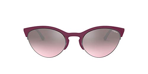 Vogue Eyewear 0vo5287s Lentes Oscuros, Parte Superior Ciclamen Transparente Lila/Rosa Espejo Plata Grado, 57 para Mujer