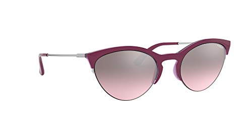 Vogue Eyewear 0vo5287s Lentes Oscuros, Parte Superior Ciclamen Transparente Lila/Rosa Espejo Plata Grado, 57 para Mujer