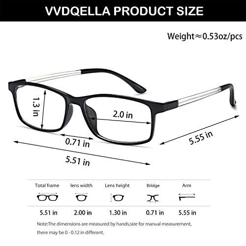 VVDQELLA Gafas Presbicia 2.0 Ligeras y Calidad Contra Luz Azul & UV Montura en TR90 Lentes en Resina Premium Gafas Ordenador Unisex, Protege Tus Ojos, con Funda