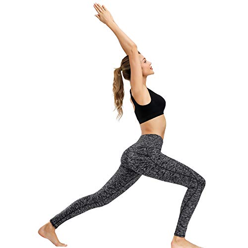 WateLves Leggings de Yoga para Mujer, Pantalones de Deporte, Mallas para Correr, Cintura Alta, con Bolsillos, elásticos, para Yoga, Deporte, Fitness, Todo el año, Mujer（cmh.Negro-CK,XL