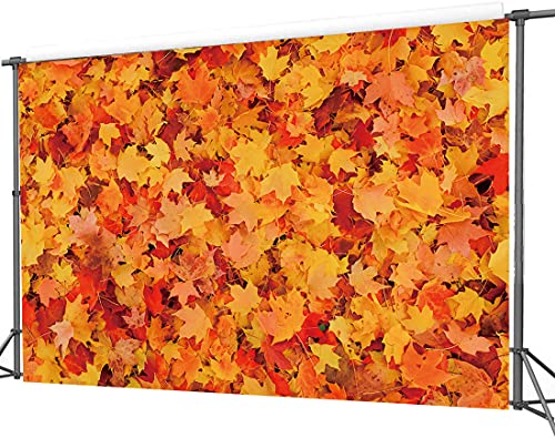 WDA Otoño Hoja de Arce Tema Fondo de la Hoja de Arce Fotografía Telón de Fondo de Otoño Cosecha Decoración Banner Estudio Foto Booth Suministros Props (7x5FT)