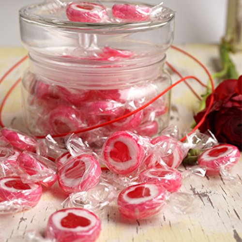 WeddingTree Caramelos Corazón Rojo para Wedding - 500g Caramelos Boda - Dulces en Forma de Corazón Mensaje para decoración de Mesa, para Bautizo, Wedding Favours de Boda, Día de la Madre o Comunión