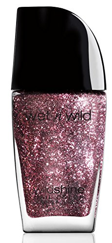 Wet n Wild - Wild Shine Nail Color - Esmalte de Uñas de Secado Rápido - Pintauñas Rosa con Purpurina de Larga Duración - Acabado Brillante, Textura y Efecto Fabuloso - Sparked