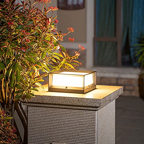 WISHVYQ Columna de iluminación LED para Exteriores Baliza Minimalista Moderna Lámpara de Columna de Exterior Cuadrada Lámpara de Valla Luces de Paisaje de decoración de jardín