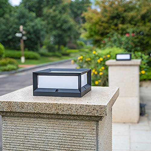 WISHVYQ Columna de iluminación LED para Exteriores Baliza Minimalista Moderna Lámpara de Columna de Exterior Cuadrada Lámpara de Valla Luces de Paisaje de decoración de jardín