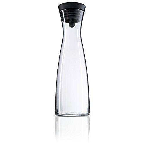 WMF Basic - Botella de agua de cristal, sistema Close Up, altura 32,7 cm, anchura 11,3 cm, 1,5 litros capacidad, sin accesorios, color negro