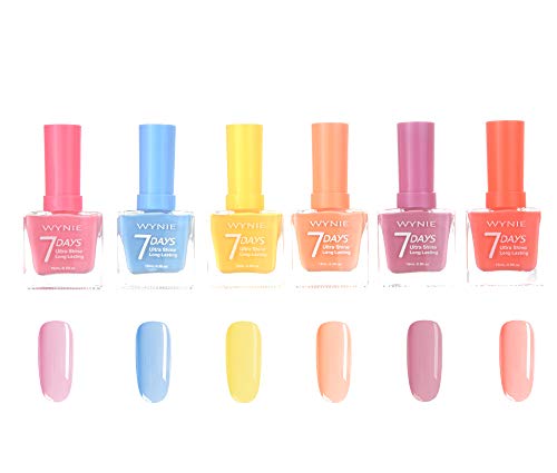 WYNIE JUMBO Nail Polish Pack 17 - Esmalte de Uñas Secado Rápido Larga Duración Manicura Semipermanente tamaño Jumbo - 15ml - 6 unidades