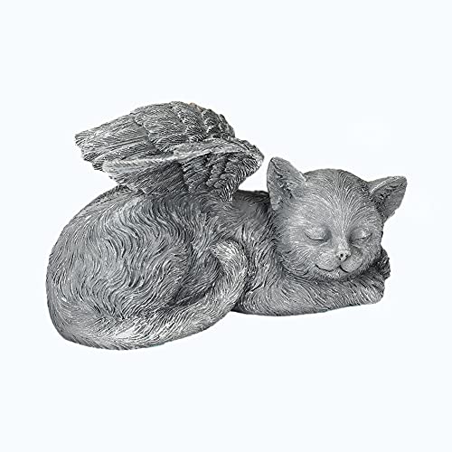 Xakay Grúa conmemorativa de gato Ángel para mascotas, estatua conmemorativa de gato dormido de resina para honrar a la mascota amada, estatua de tributo marcador(5.1 x 3 x 3.1)