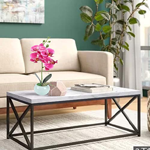 XHXSTORE Flores Artificiales de Seda de Orquídea de Rosa con Maceta Mariposa para Oficina en Casa Mesa de Comedor Dormitorio Boda Decoración de Navidad