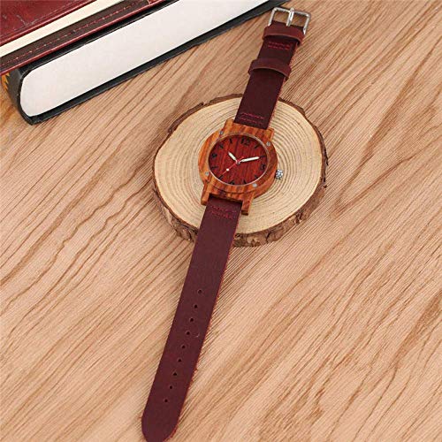 XYSQWZ Reloj De Madera Cómodo Caso De Cereza Hecho A Mano Reloj De Madera Mujeres Elegantes Relojes De Madera De Cuarzo para Dama Correa De Cereza Moda Digital Nuevo