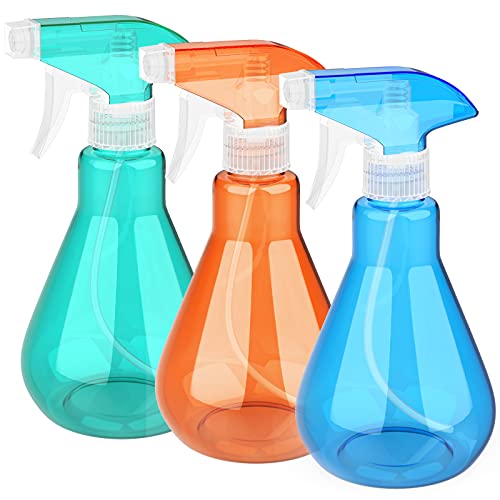 YANGTE - Botellas de pulverización vacías de 500 ml, rocío fino, modos de niebla y de corriente para limpieza, paquete de 3