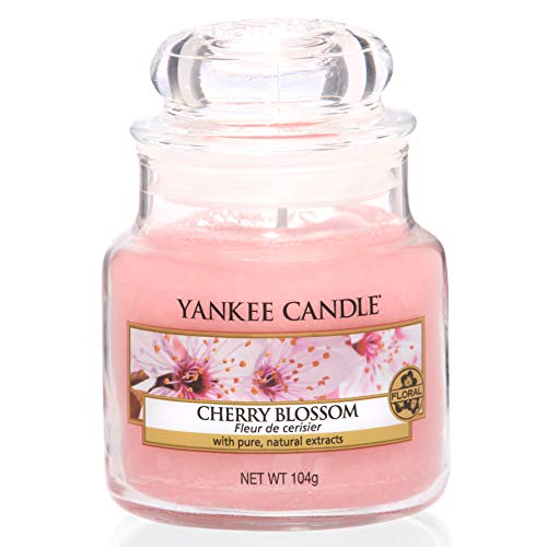 Yankee Candle Cherry Blossom Vela Aromática en Frasco Pequeño, Rosa, 104g