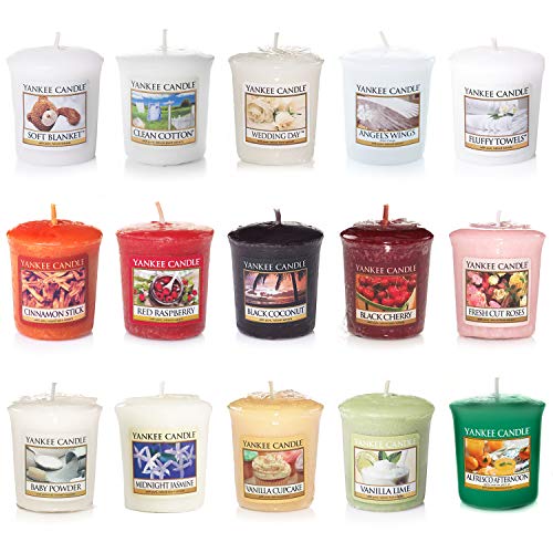 Yankee Candle, formato ahorro con 15 velas aromáticas votivas, distintas fragancias