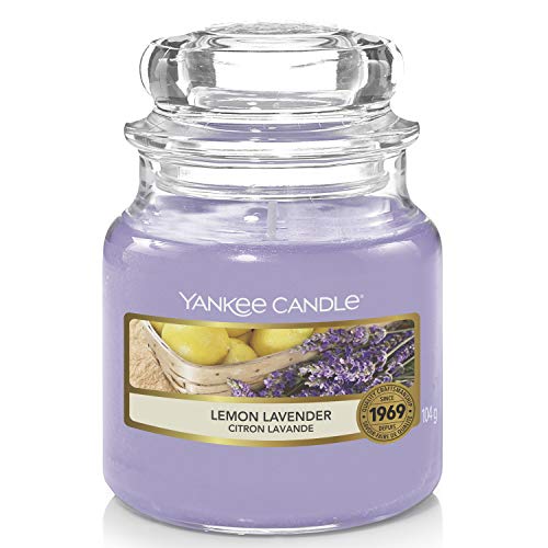 Yankee Candle Lemon Lavender Vela Aromática en Frasco Pequeño, Morado, 104g