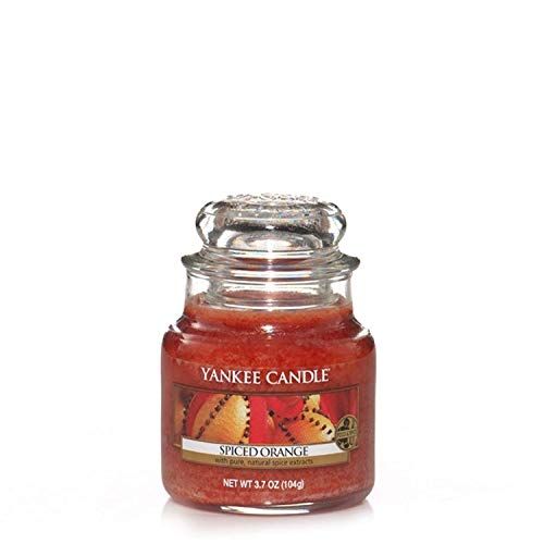 Yankee Candle Spiced Orange Vela Aromática en Frasco Pequeño, Naranja, 104g