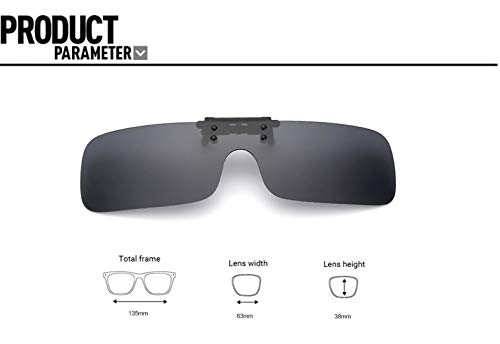 YeeHoo polarizado reflejado lentes clásico gafas de sol Gafas con clip Flip Up Protección uv, para conducción/pesca/esquí/deporte, Unisexo(Hombres y mujeres)