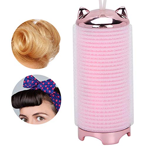 Yeelur Herramienta para rizar Bangs, práctico Rodillo de Pelo eléctrico portátil pequeño, para rizar el Cabello, niña, Mujer, rizar, Flequillo(Peach Powder)