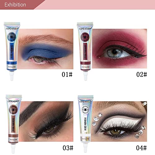 YINGEE Sombra de Ojos Mate Líquida, Sombra de Ojos en Crema Impermeable de Larga Duración, Primer de Sombra de Ojos Maquillaje de Ojos de Secado Rápido (03)