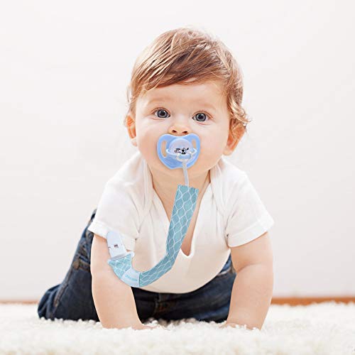 YOOFOSS Chupetes de Clip Bebé 6 piezas Clips para chupete de Babies de algodón Hecha de Materia Segura Limpiable Antiarrugas y Anti-Fade, con el Diseño Unisexo y Adorable Multicolor-Geométrico