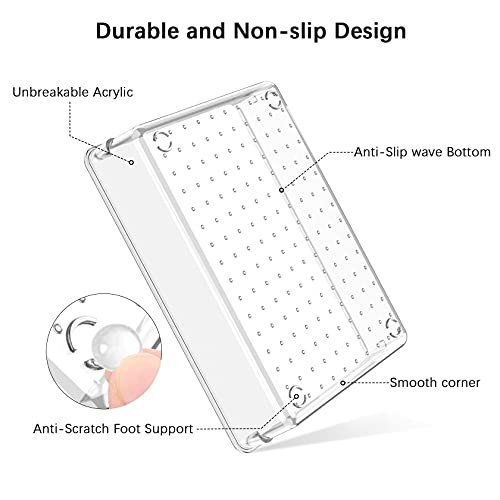 Yosemy 16 piezas Cajas Organizadoras,Organizadores Transparentes para Cajones con 100 piezas Pies de Goma Transparentes,Organizador Maquillaje para Tocador Cocina Baño