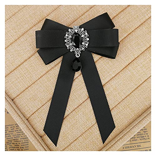 yywl Broche Moda Negro Red Ribbon Arco Broche Rhinestone Cristal Tela Tela Arte Lujo Vestido de Novia Pines Y Broches Regalo para Las Mujeres Broschen & Anstecknadeln (Metallfarbe : Cameo)