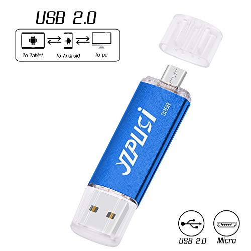 YZPUSI 32 GB Memoria USB, 2 en 1 USB 2.0 Doble Transforma Pendrive para PC y Android con OTG Micro USB, Memoria USB Compatible con Smartphones y Tableta Memory Externa