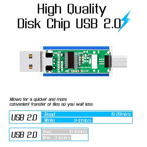 YZPUSI 32 GB Memoria USB, 2 en 1 USB 2.0 Doble Transforma Pendrive para PC y Android con OTG Micro USB, Memoria USB Compatible con Smartphones y Tableta Memory Externa