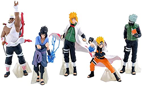 ZAKRLYB Naruto Shippūden Uchiha Sasuke Hatake Kakashi Killer Bee Namikaze Minato Bagged Figure Anime Dibujos Animados Juego Carácter Muñecas Modelo Estatua Juguete Decoración de Escritorio Decoración