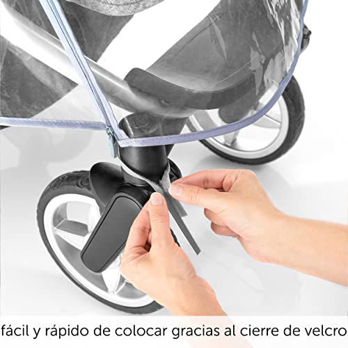 Zamboo Plastico Lluvia Silla Paseo Universal - Burbuja Lluvia/Protector Lluvia Carro bebe con ventana de contacto, cremallera frontal para abrir, transparente, sin contaminantes