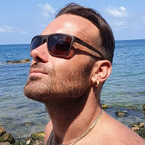 ZENOTTIC Gafas De Sol Polarizadas para Hombre Cuadradas Súper Liviana Marco TR90 Protección UV400